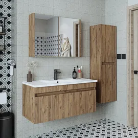 roomartstore.de Atria 85 Hochschrank 35 x 85 cm Eiche Holz
