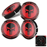 LONGHAO 4 pcs,56mm Radkappen Nabendeckel,Schädel Alufelgen Nabenkappen,Alufelgen Felgendeckel Nabenkappe,Universal Schädel Nabenkappen,Schädel Alufelgen,Compatible with 60mm Radnabenkappen,Schädel