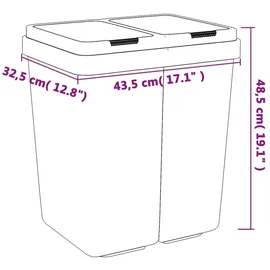 deluke Mülleimer 50 l Weiß