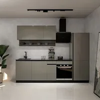 HOME DELUXE Küche PORTOFINO Anthrazit Matt Rechts Arbeitsplatte Grey Stone- Ohne E-Geräte - Grau/Schwarz/Silber/Weiß