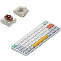 nuphy Air60 V2 kabellose Mini-Tastatur mit Beleuchtung,Unterstützung QMK/VIA Kompatibel mit Windows/Mac OS/Linux für Bluetooth 5.1/2.4GHz/(USB-C)-White Gateron Brown Switch