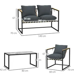Outsunny - Gartenmöbel - 114Lx70Wx67Hcm - Grau