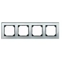 Merten M-PLAN Echtglasrahmen 4fach, diamantsilber