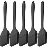5 Stück Backpinsel Silikon,Silikonpinsel Küche Wiederverwendbar SoßEnpinsel,Küchenpinsel Back Egg Silicone Küchenpinsel Eierpinsel Schwarz,Pinsel Backen für Passen Backen Kochen Grillen