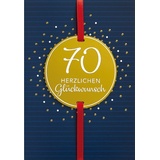 Perleberg Karte zum 70. Geburtstag - Lifestyle Collection - Karte zum Geburtstag mit Kreis & Band Motiv - Geburtstagskarten mit passendem Umschlag - Glückwunschkarte in 11,6 x 16,6 cm