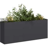 vidaXL Pflanzkübel Schwarz 200x40x80 cm Kaltgewalzter Stahl