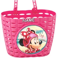 alles-meine.de GmbH Fahrradkorb/Korb - - Minnie Mouse - inkl. Name - mit Befestigung für Lenker vorne - Fahrrad Kinder - Mädchen - Bastkorb - universal auch für Roller und DREI..