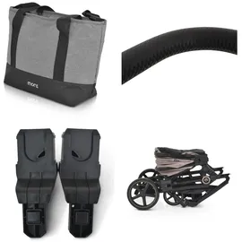 Moni Kinderwagen 2 in 1 Tokyo 22 kg umbaubar Wickeltasche Stoßdämpfer klappbar beige