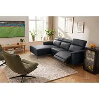 Ecksofa OTTO HOME "LUND, L-Form, 261cm, man. o. elektr. Relaxfunktion (mit USB-A)", schwarz, B:261cm H:97cm T:179cm, Kunstleder 100% Polyurethan, Sofas, Ecksofa, und Kopfteilverstellung