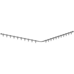 Megabad Silver Age System Duschvorhangstange 120 x 120 cm 2065050009, Accessoires, edelstahl