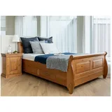 Lomadox Schlafzimmer-Set TERMOLI-163, (Spar-Set, 3-tlg., Bettgestell Nachttische), Kiefer massiv, 180 cm Liegefläche mit Stauraum braun