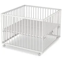 Sämann Babybett Laufgitter 100x100 cm weiß Premium Kollektion Laufstall für Babys weiß