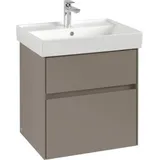 Villeroy & Boch Collaro Waschtischunterschrank C008B0VR 55,4x54,6x44,4cm, Waschbecken mittig, LED-Beleuchtung, graphite
