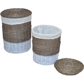 MY HOME Home affaire Wäschekorb (Set, 2 St), aus Rattan, Höhe ca. 60 cm