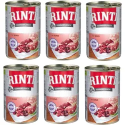 Rinti Kennerfleisch Rind Nassfutter für Hunde - Rindfleisch 6x400g