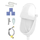 Urinal Kunststoff Einfach Und Wasserlos, Wandurinal Für Männer 28,5x18x38,5cm, Geruchsdicht Mit Deckel & Spritzschutz, Für Garage, Wohnmobil, Camping, Garten, Inkl. Ablaufschlauch