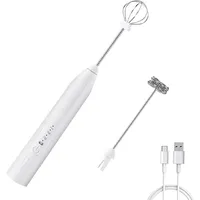 Elektrischer Milchaufschäumer, Usb Aufladbar, Handheld Batteriebetriebene Milchaufschäumer Handmixer Milk Frother Milchschaum Eiermixer Für Kaffee,latte(weiß)