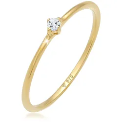 Verlobungsring ELLI PREMIUM "Stapelring Topas Solitär Verlobung 925 Silber" Gr. 54, gold, Fingerringe, Damen, 54mm, Silber 925 (Sterlingsilber), Verlobungsring