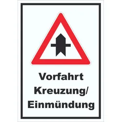 Vorfahrt nächste Kreuzung/Einmündung Schild A2 (420x594mm)
