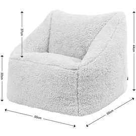 I.C.O.N. icon Sitzsack Creme, Kunststoff, 100 L, 1-Sitzer, 55x44x55 cm, Hergestellt in Deutschland, Wohnzimmer, Hocker, Sitzsäcke, Kindersitzsäcke