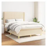 vidaXL Boxspringbett 140 x 200 cm Creme