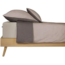 SCHIESSER Doubleface Renforcé taupe-dunkelgrau 135 x 200 cm + 80 x 80 cm 