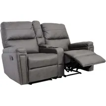 MCW 2er Kinosessel MCW-K17, Relaxsessel Fernsehsessel Sofa, Nosagfederung Getränkehalter Fach ~ Stoff/Textil dunkelgrau