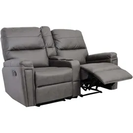 MCW 2er Kinosessel MCW-K17, Relaxsessel Fernsehsessel Sofa, Nosagfederung Getränkehalter Fach ~ Stoff/Textil dunkelgrau