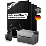 Sicatron 2000 W Balkonkraftwerk - 4x 500W Bifazial - Anker Solix Solarbank 2 Pro - Ohne Smart Meter / Mit Flachdach Halterung +112€