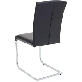 Mendler 2er-Set Esszimmerstuhl HWC-F36, Freischwinger Küchenstuhl Konferenzstuhl ~ Kunstleder, schwarz