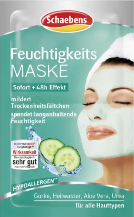 Schaebens Feuchtigkeitsmaske mit Aloe Vera Avocado Gurke 10ml Aloe Vera Avocado Gurke