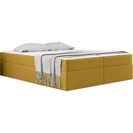 kaiser möbel Boxspringbett mit bettkasten matratze topper Ruben 180 cm x 200 cm Gelb - Gelb