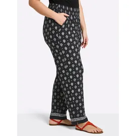 sheego Jerseyhose Normal Schwarz/Ecru 56