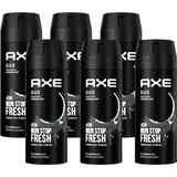 Axe Bodyspray Black Deo Deodorant ohne Aluminium, 6x 150ml) Deospray Herren Men