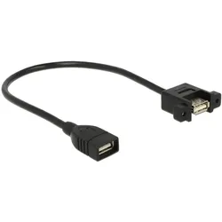 Kabel USB 2.0 A Buchse > USB 2.0 A Buchse zum Einbau 0,25m