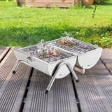 Haushalt International Holzkohlegrill Picknick Grill aus Edelstahl Maße: ca. 50 x 30 x 36,8cm