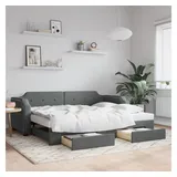vidaXL Tagesbett 90 x 190 cm Dunkelgrau