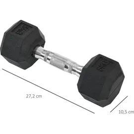 Homcom Hexagon Hanteln Gusseisen Kurzhantelset 2 x 5 kg schwarz