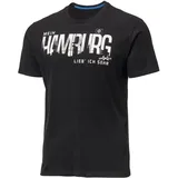 HSV Hamburger SV T-Shirt Shirt ** Mein Hamburg - Abschlach! ** (DE/NL/SE/PL, Alphanumerisch, S, Regular, Regular, Schwarz) - S