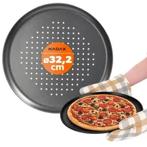 Kadax Pizzaform, Pizza-Pfanne mit Löchern, Backblech aus verzinktem Blech,