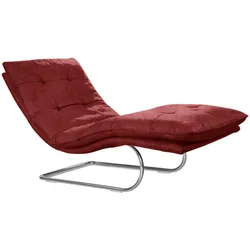 Relaxliege W.SCHILLIG "daily dreams", rot (marsala s37), B:75cm H:91cm T:170cm, Stoff S37 (100% Polyester), Sofas, in Waffelkissen-Optik, wahlweise mit Motor, Freischwingergestell