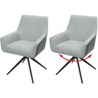 MCW 2er-Set Esszimmerstuhl MCW-L91, Küchenstuhl Armlehne drehbar Auto-Position Stoff