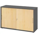 bümö Aktenschrank 2 Ordnerhöhen 80 x 40 x 180 grau/weiß