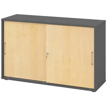 bümö Aktenschrank 2 Ordnerhöhen 80 x 40 x 180 grau/weiß