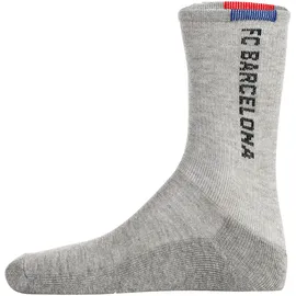 FC Barcelona Socken, 7er Pack - Tennis Socks, Schriftzug-Logo, Baumwollmischung, einfarbig, Schwarz/Grau/Weiß 23-26
