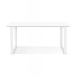 Büroschreibtisch Chef GIMINI Holz Metall  Großer Chefschreibtisch Weiß  Schreibtisch Modern Gerade  Minimalistisches Design  Kadima Design