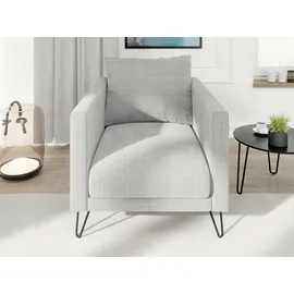s-style möbel Sessel Harmony Chenille 1 x 1 x 1 cm Grau mit Kissen