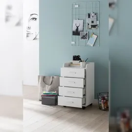 FineBuy Rollcontainer 40 x 33 x 70,5 cm Weiß