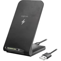 Logilink Smartphoneständer mit kabelloser Ladefunktion mit 2 Spulen, für