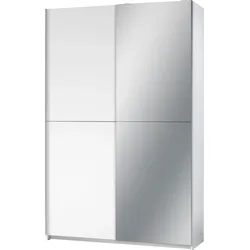FAST Eleganter Kleiderschrank mit Spiegeltür – 125 x 195 x 38 cm, weiß